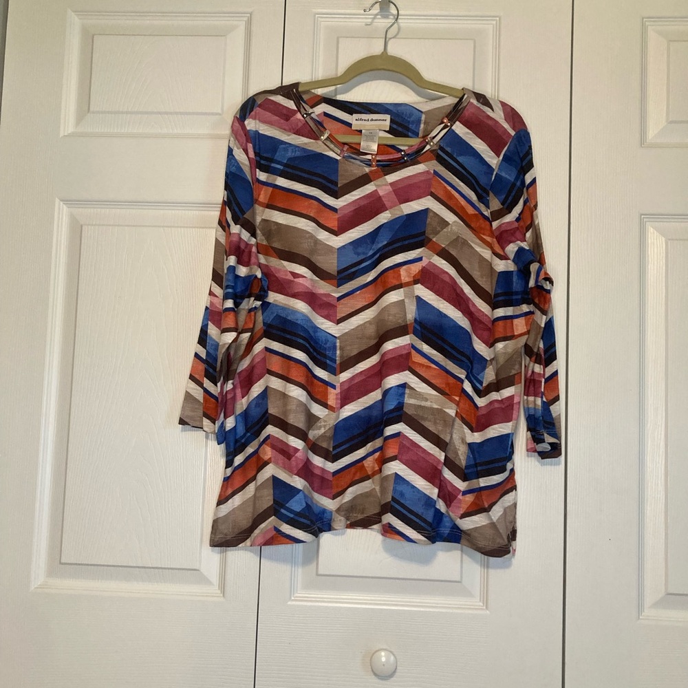 Alfred Dunner Top 3/4 Sleeve Size 1X